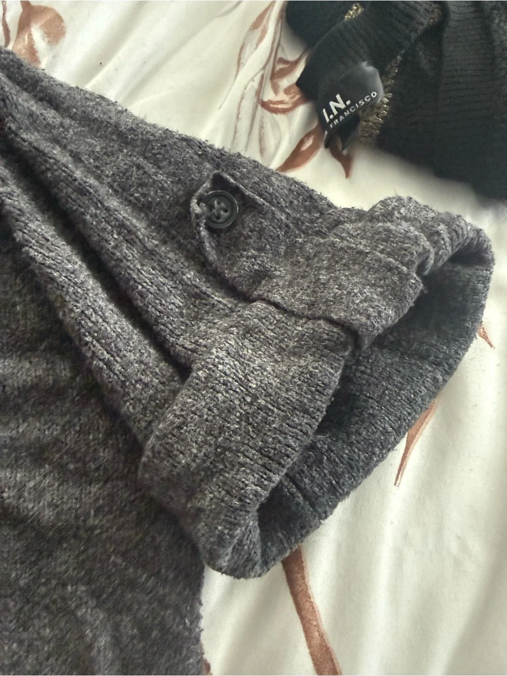 Fenn Wright Manson Dark Charcoal Ribbed Knit Sweater